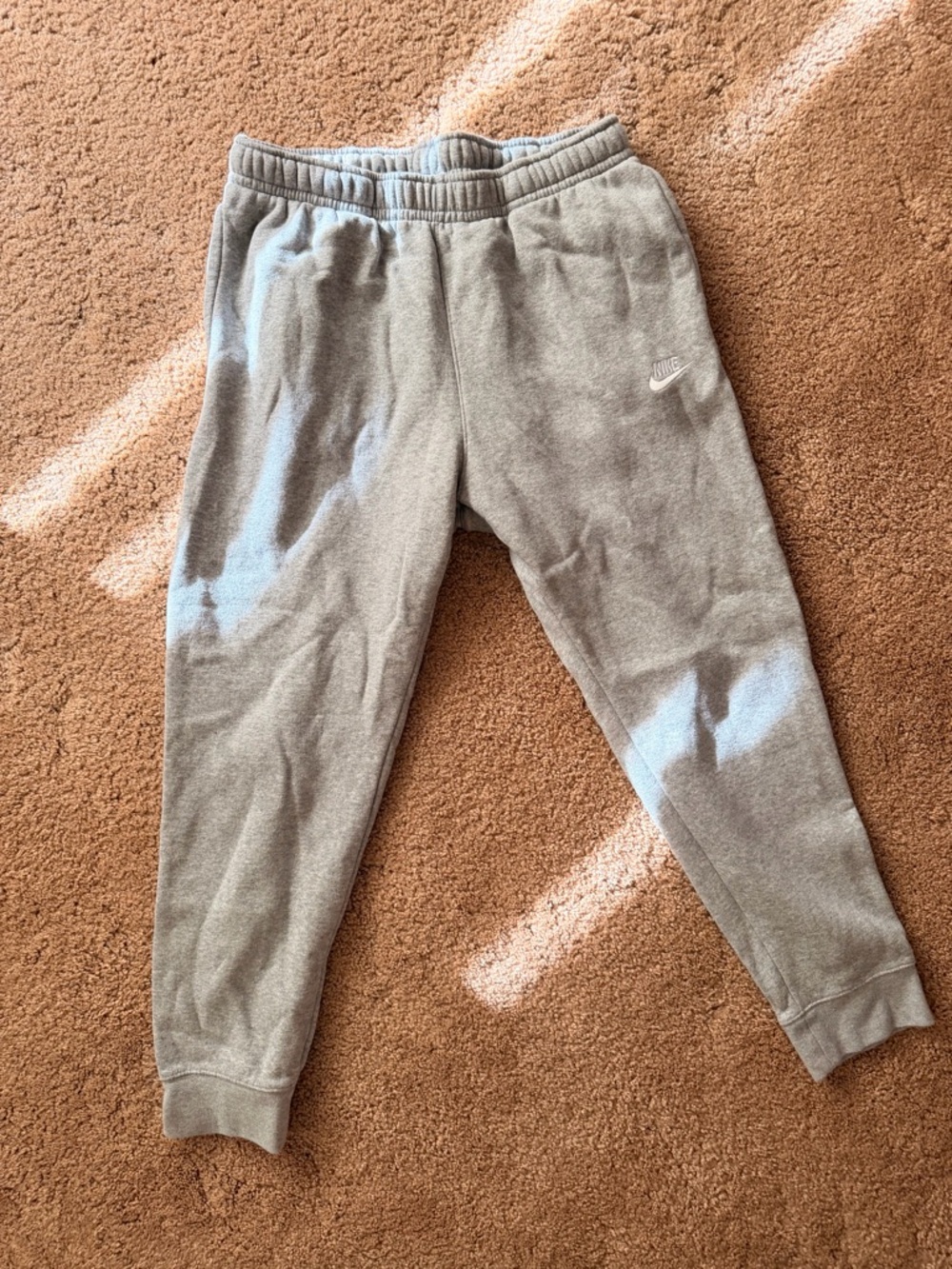 Nike Mens Light Gray Fleece Joggers